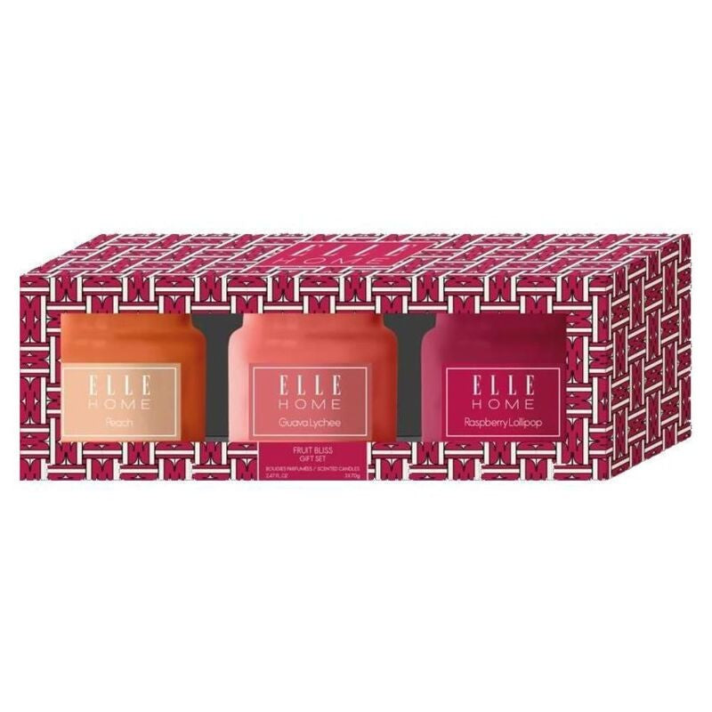 ELLE HOME FRUIT BLISS CANDLE GIFT SET 3X70G
