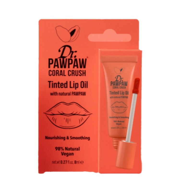 DR. PAWPAW TINTED LIP OIL-CORAL CRUSH - Beauty Bar