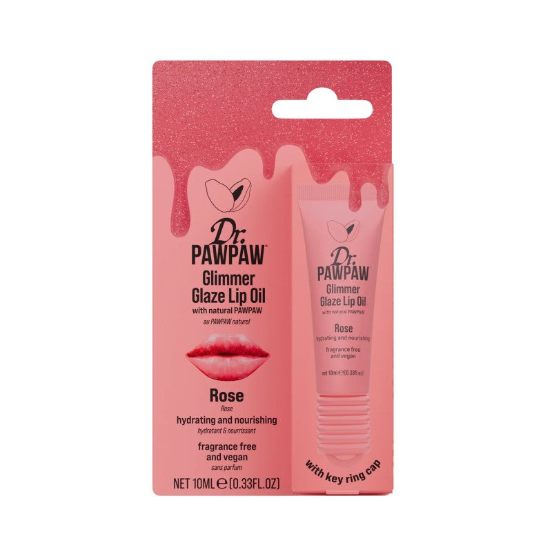DR. PAW PAW GLIMMER GLAZE-ROSE LIP OIL 10ML - Beauty Bar