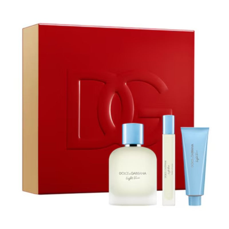 D&G LIGHT BLUE POUR HOMME EDT 100ML & SHOWER GEL 50ML & EDT 10ML SET