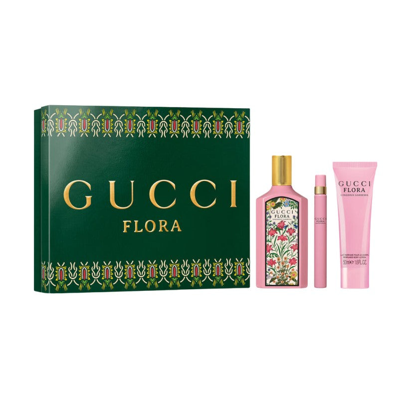 GUCCI FLORA GARDENIA EDP100ML& BODY LOTION 50ML & EDP10ML SET - Beauty Bar