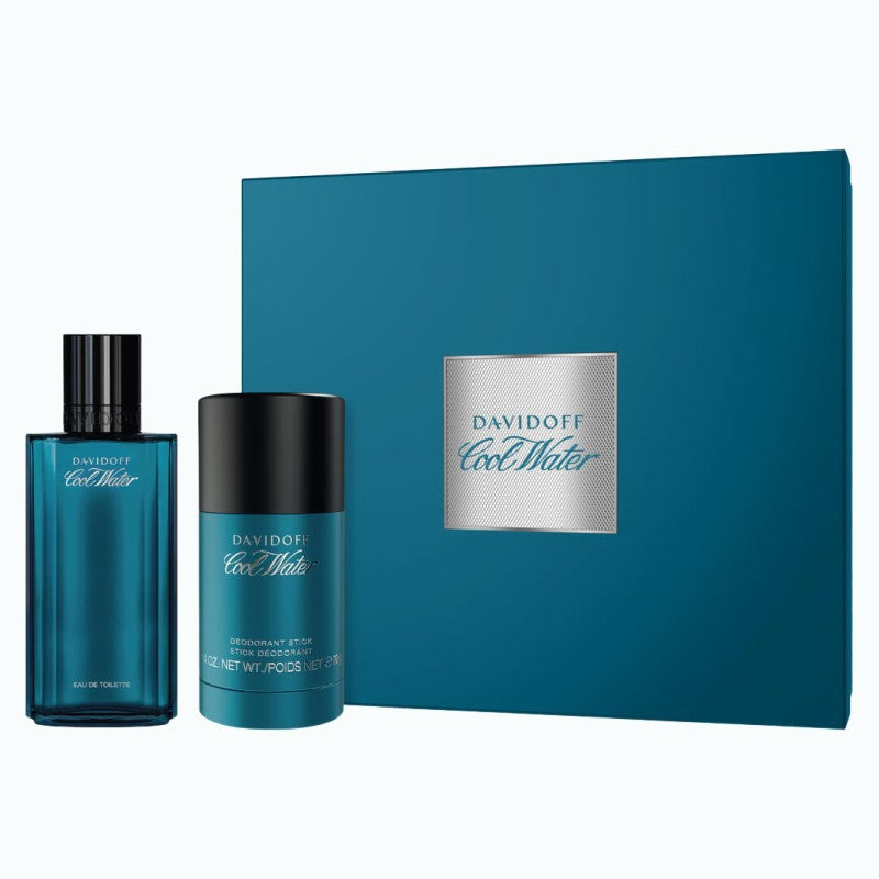 DAVIDOFF COOL WATER MEN EDT 75ML & DEODORANT STICK 75ML SET - Beauty Bar