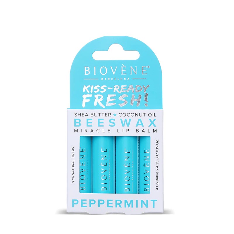 BIOVENE BEESWAX PEPPERMINT EXTRA-MOISTURIZING MIRACLE LIP BALMM 4PACK - Beauty Bar