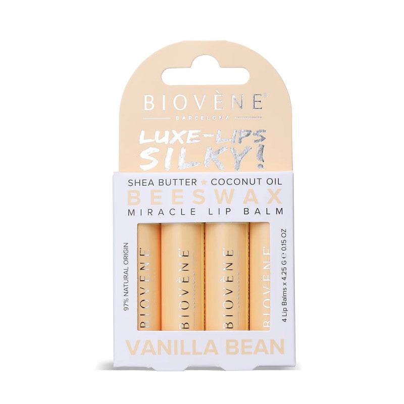 BIOVENE BEESWAX VANILLA BEAN EXTRA-MOISTURIZING MIRACLE LIP BALM 4PACK - Beauty Bar