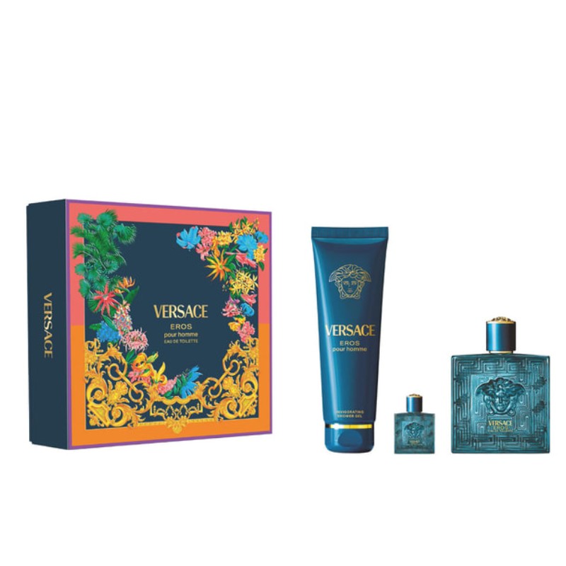 VERSACE EROS HOMME EDT 100ML & SHOWER GEL 150ML & MINI SET - Beauty Bar
