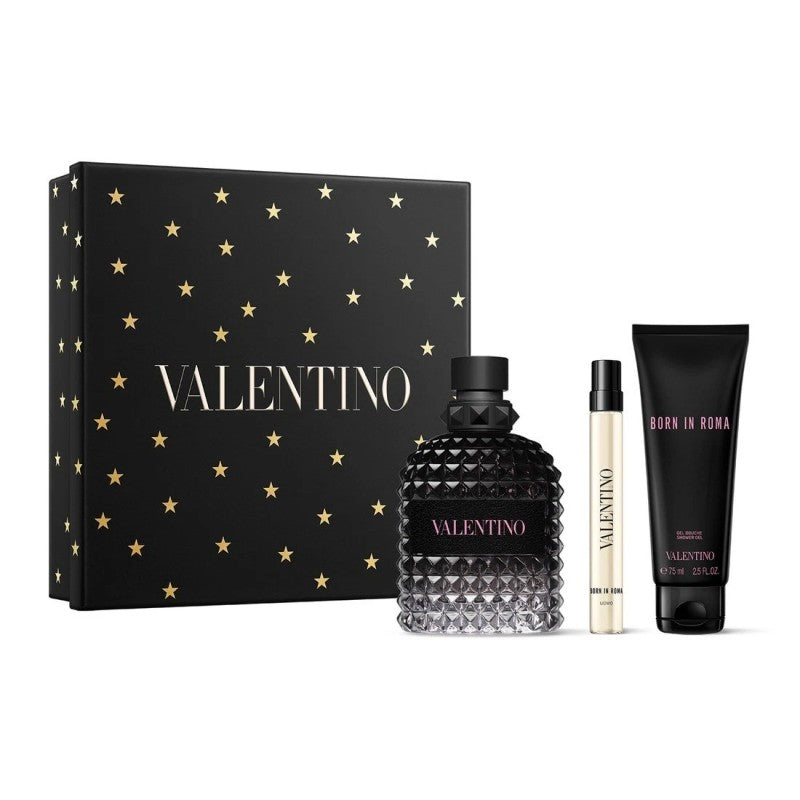 VALENTINO BORN IN ROMA UOMO EDP 100ML+SG 75ML+10ML SET - Beauty Bar