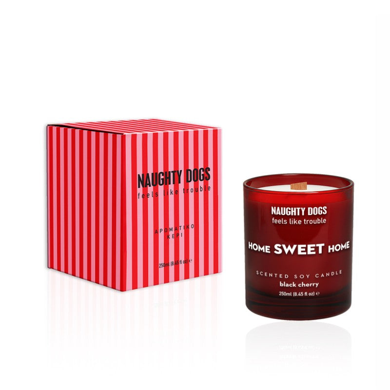 NAUGHTY DOGS CANDLE HOME SWEET HOME BLACK CHERRY 250ML