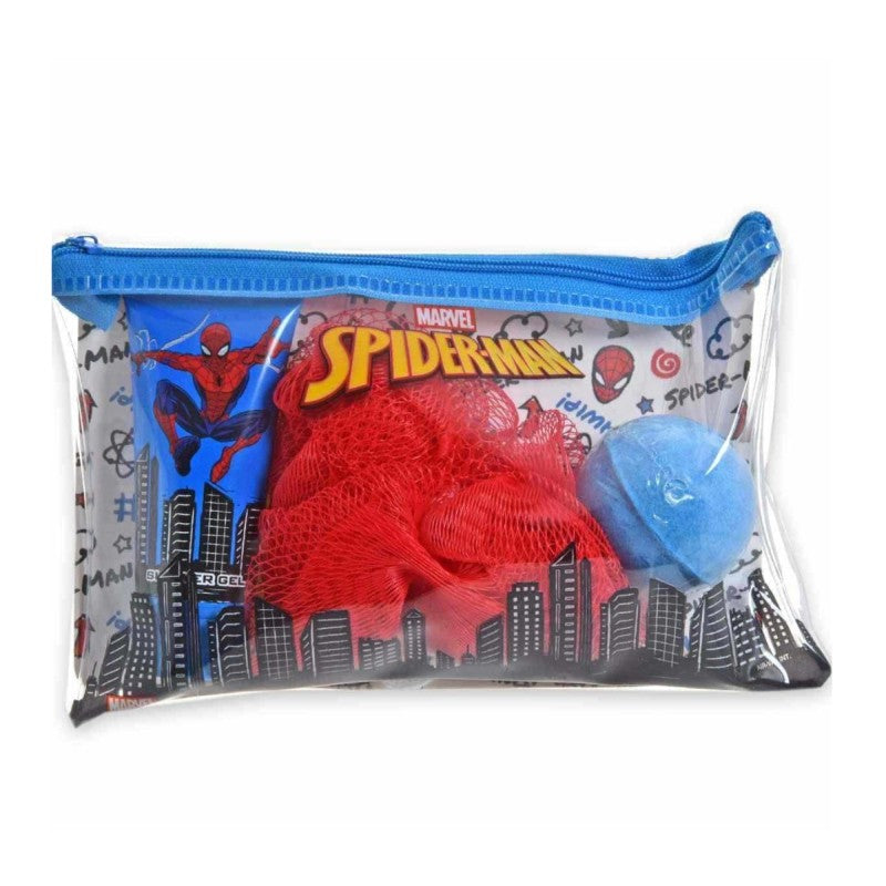 AIRVAL SPIDER-MAN TOILETRY BAG SHOWER GEL+BATH BOMB+SPONGE SET - Beauty Bar