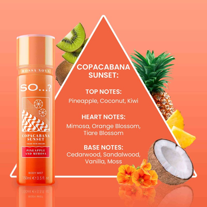 SO…? BOSSA NOVA BODY MIST COPACABANA SUNSET 150ML - Beauty Bar