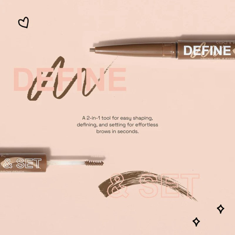 TECHNIC DEFINE & SET TINTED GEL & EYEBROW PENCIL - AVAILABLE IN 3 SHADES - Beauty Bar 