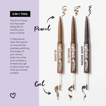 Load image into Gallery viewer, TECHNIC DEFINE &amp; SET TINTED GEL &amp; EYEBROW PENCIL - AVAILABLE IN 3 SHADES
