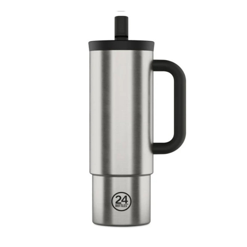 24BOTTLES STRAW CUP 800ML BRUSHED STEEL - Beauty Bar 