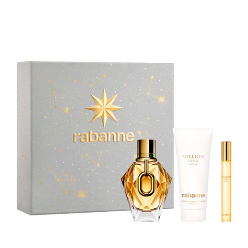 PACO RABANNE MILLION GOLD FOR HER EDP 90ML 3 PIECES SET - Beauty Bar 