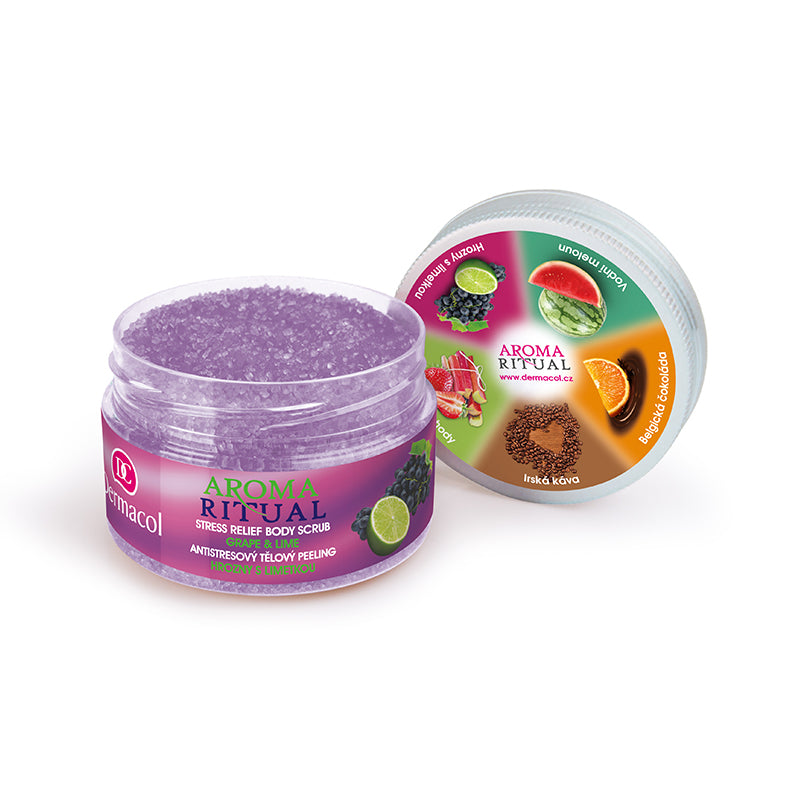 DERMACOL AROMA RITUAL STRESS RELIEF BODY SCRUB - GRAPE & LIME 200GR - Beauty Bar 