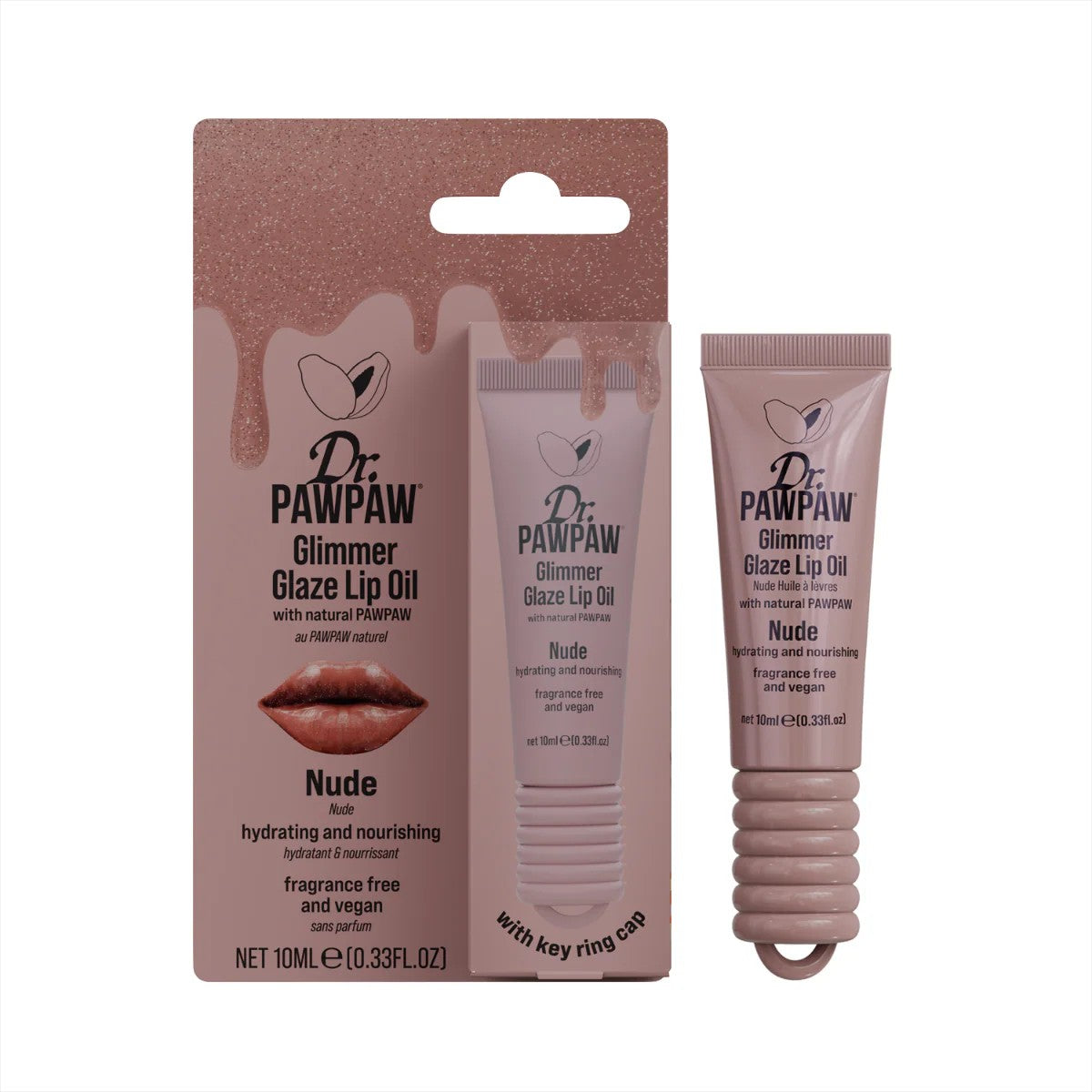 DR. PAW PAW GLIMMER GLAZE-NUDE LIP OIL 10ML - Beauty Bar 