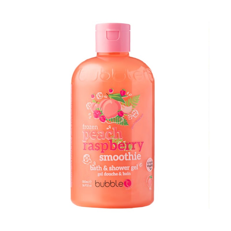 BUBBLE T BATH & SHOWER GEL PEACH & RASBERRY 500ML - Beauty Bar 