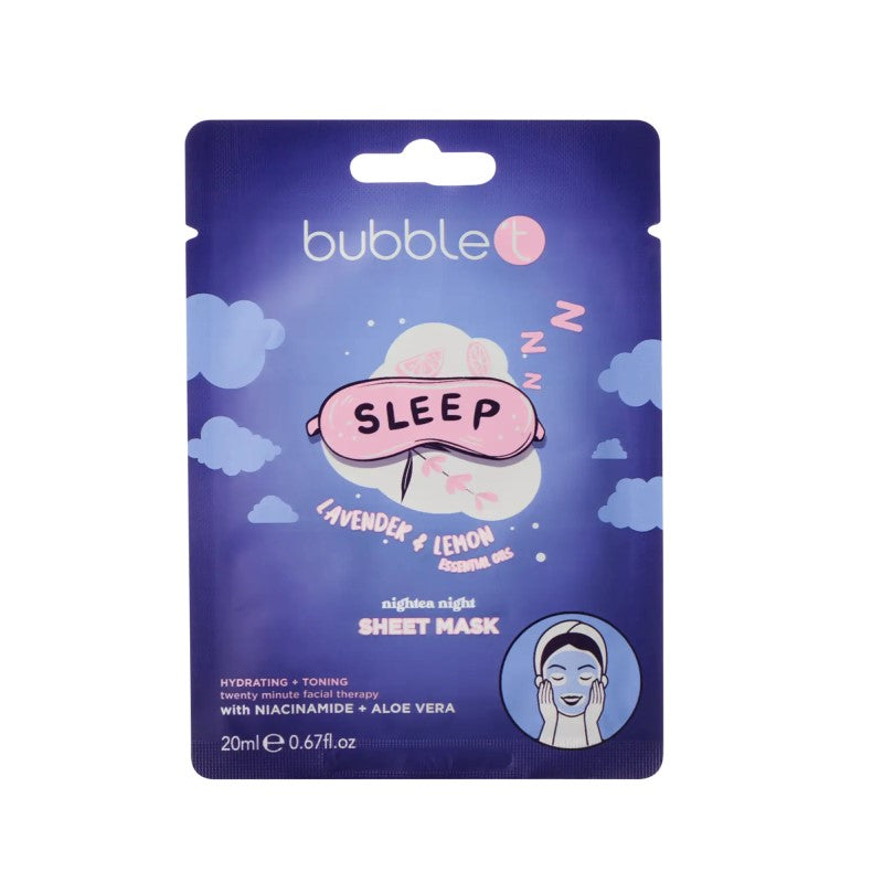 BUBBLE T NIGHTEA FACE SHEET MASK LAVEND & LEMON 20ML - Beauty Bar 