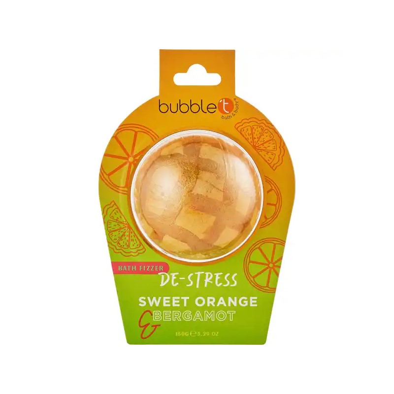BUBBLE T BATH FIZZER IN ORANGE & BERGAMOT 150G
