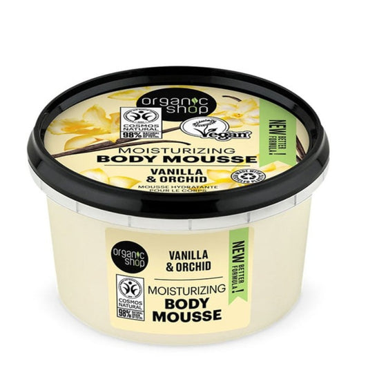 ORGANIC SHOP MOISTIZING BODY MOUSSE VANILLA & ORCHID 250ML - Beauty Bar 