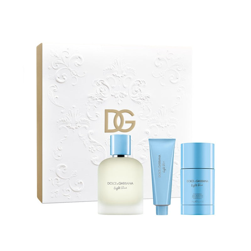 D&G LIGHT BLUE EDT 100ML & SHOWER GEL 50ML & DEODORANT STICK 75ML SET - Beauty Bar 