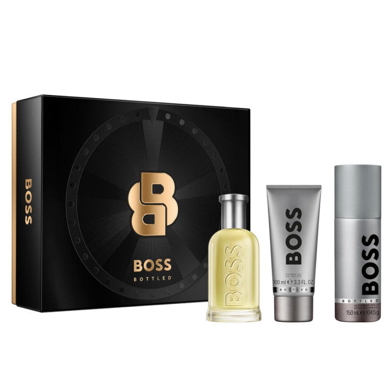 HUGO BOSS BOTTLE BEYOND MEN EDT 100ML& SHOWER GEL 100ML& DEO SPRAY 150ML SET - Beauty Bar 