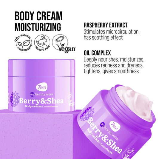 7DAYS AROMATHERAPY BERRY & SHEA BODY CREAM 250ML - Beauty Bar 