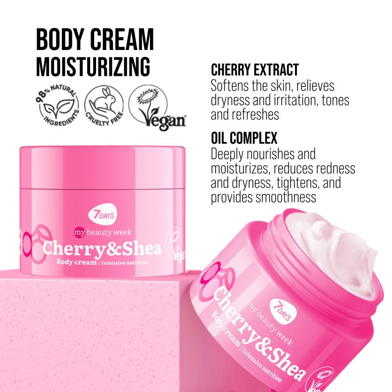 7DAYS INTENSIVE NUTRITION CHERRY & SHEA BODY CREAM 250ML - Beauty Bar 