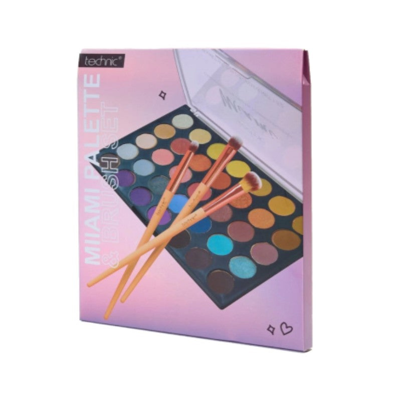 TECHNIC MIAMI EYESHADOW PALETTE & BRUSHES SET - Beauty Bar 