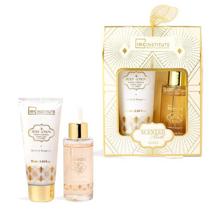 IDC INSTITUTE SCENTED BATH GOLD BODY GLOW 2PCS SET
