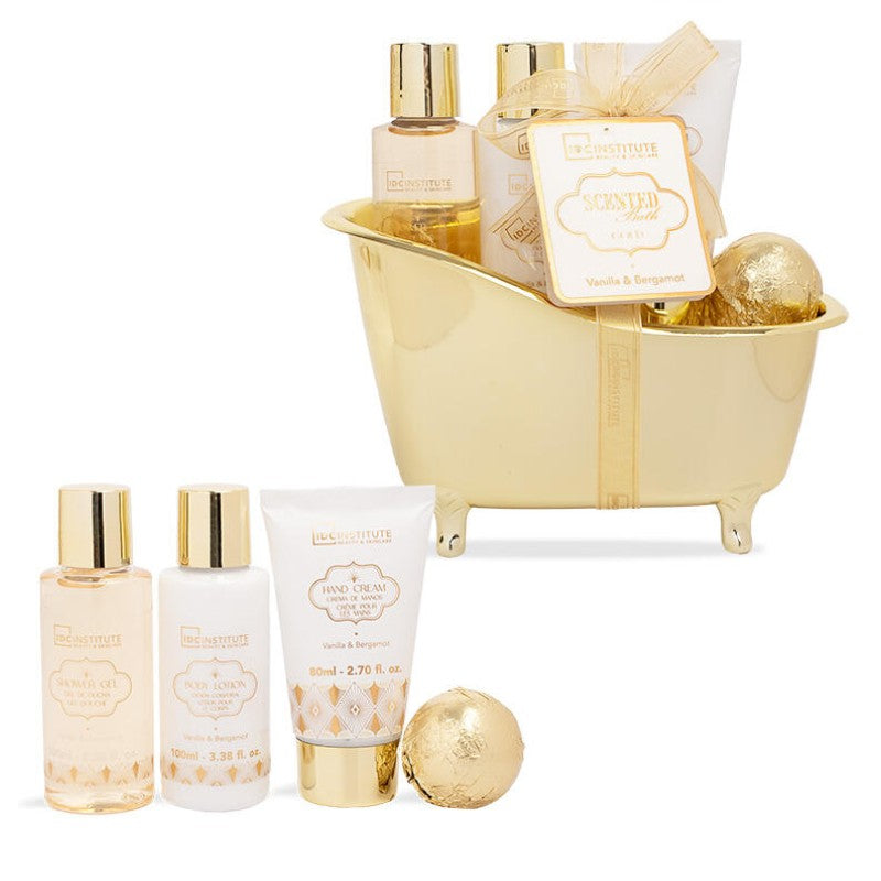 IDC INSTITUTE SCENTED BATH GOLD BATHTUB 4PCS SET