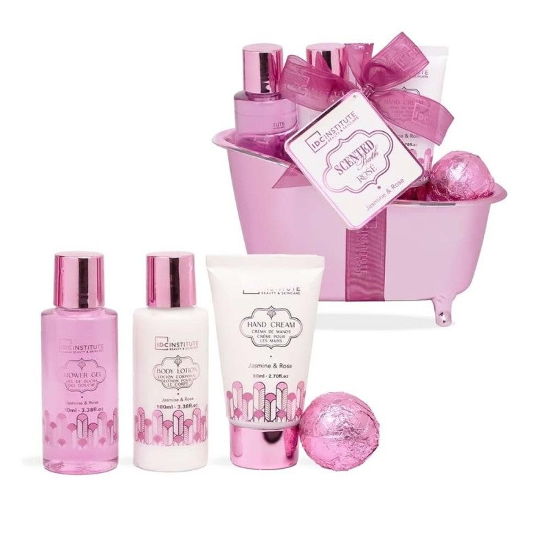 IDC INSTITUTE SCENTED BATH ROSE BATHTUB SET