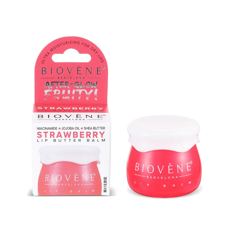 BIOVENE STRAWBERRY & NIACIN LIP BUTTER BALM AFTER-GLOW FRUITY - Beauty Bar 
