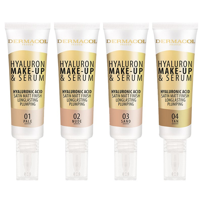 DERMACOL HYALURON MAKE-UP AND SERUM AVAILABLE IN 4 SHADES - Beauty Bar 