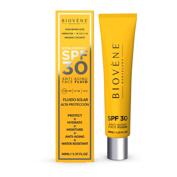 BIOVENE HYALURONIC SPF 30 ANTI-AGING FACE FLUID 40ML - Beauty Bar 