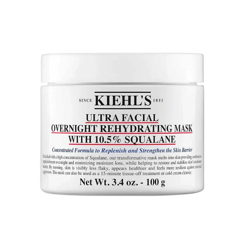 KIEHL'S ULTRA FACIAL OVERNIGHT HYDRATING FACE MASK WITH 10.5% SQUALANE 100ML - Beauty Bar 