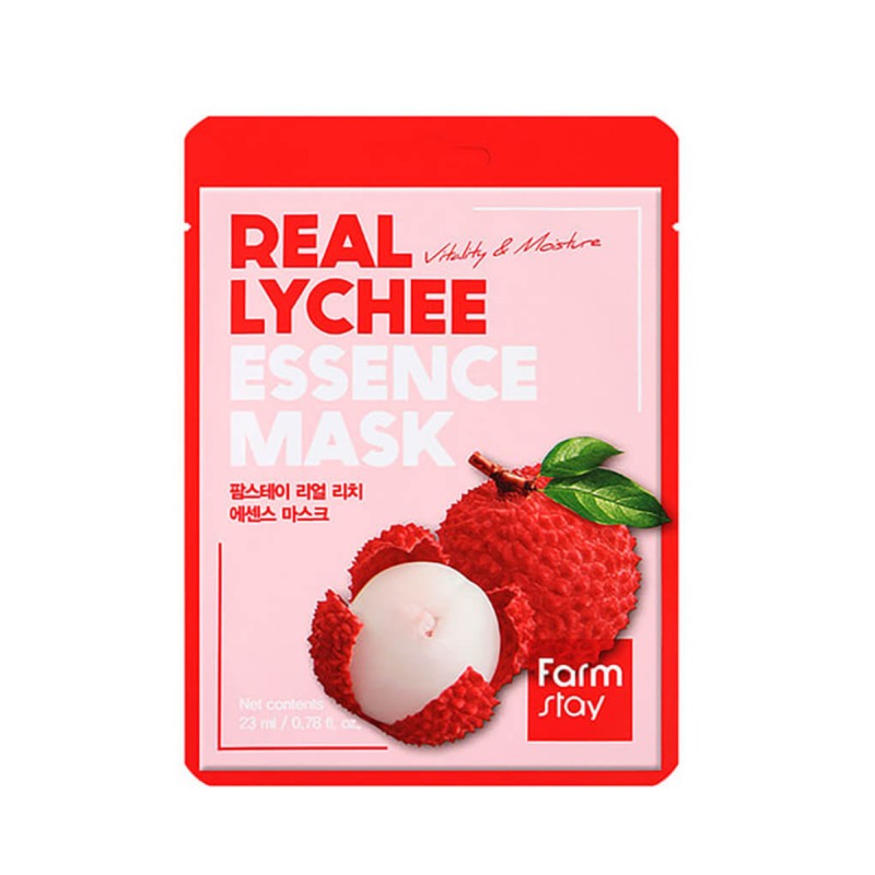 FARMSTAY REAL LYCHEE ESSENCE FACE MASK