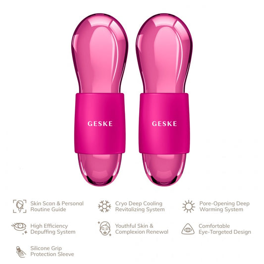 GESKE WARM DUO EYE MASSAGER 7 in 1 MAGENTA - Beauty Bar 