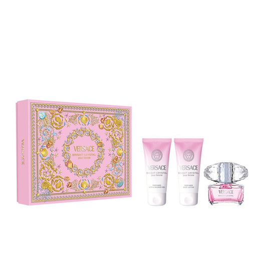 VERSACE BRIGHT CRYSTAL EDT 50ML & SHOWER GEL 50ML & BODY LOTION 50ML SET - Beauty Bar 