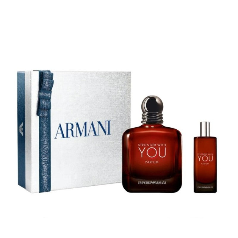 GIORGIO ARMANI STRONGER WITH YOU PARFUM 100ML & PARFUM 15ML SET