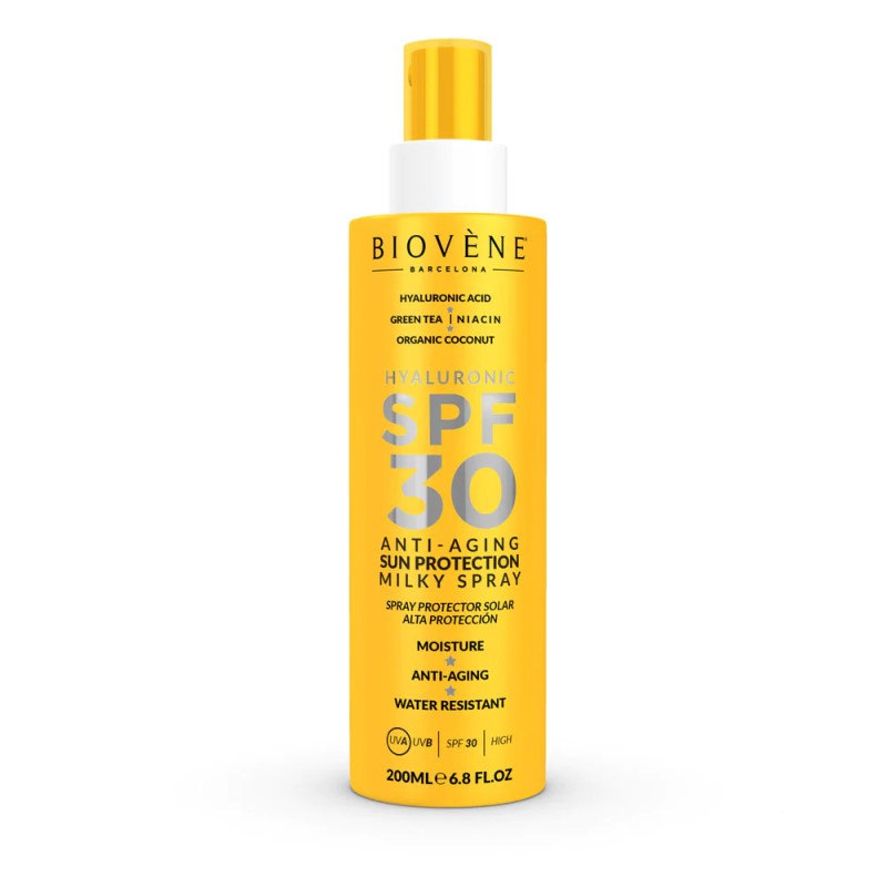 BIOVENE HYALURONIC SPF 30 ANTI-AGING SUN PROTECTION MILKY SPRAY 200ML - Beauty Bar 