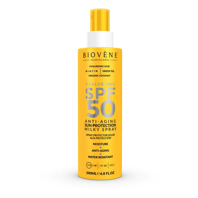 BIOVENE HYALURONIC SPF 50 ANTI-AGING SUN PROTECTION MILKY SPRAY 200ML - Beauty Bar 