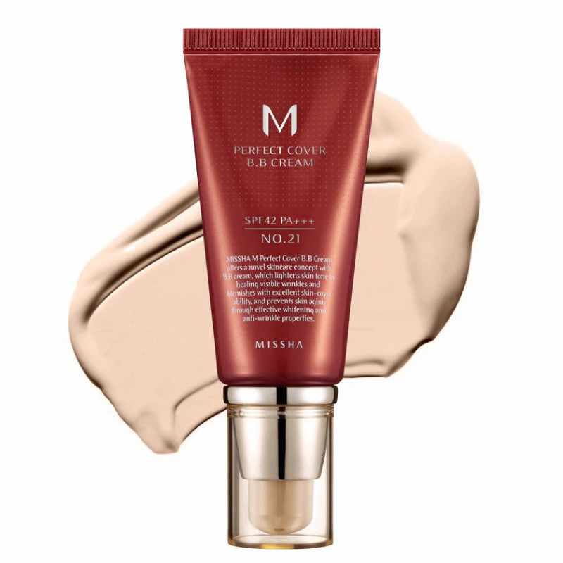 MISSHA M PERFECT COVER BB CREAM 50ML AVAILABLE IN 5 SHADES - Beauty Bar 