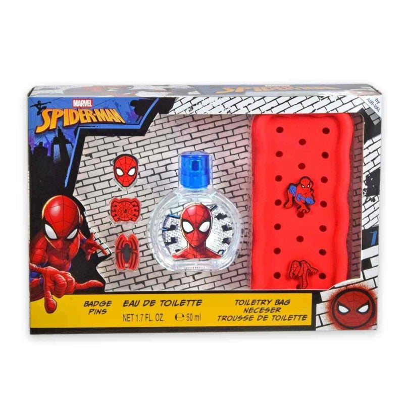 AIRVAL SPIDER-MAN EDT 50ML+SILICONE TOILETRY BAG WITH PINS SET - Beauty Bar 