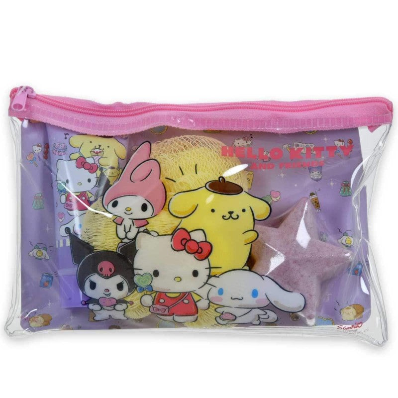 AIRVAL HELLO KITTY & FRIENDS TOILETRY BAG SHOWER GEL+BATH BOMB+SPONGE SET - Beauty Bar 