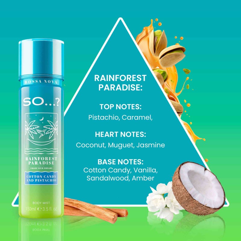 SO…? BOSSA NOVA BODY MIST RAINFOREST PARADISE 150ML - Beauty Bar 