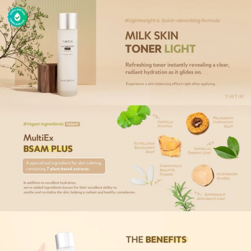 TIRTIR MILK SKIN TONER LIGHT 50ML - Beauty Bar 