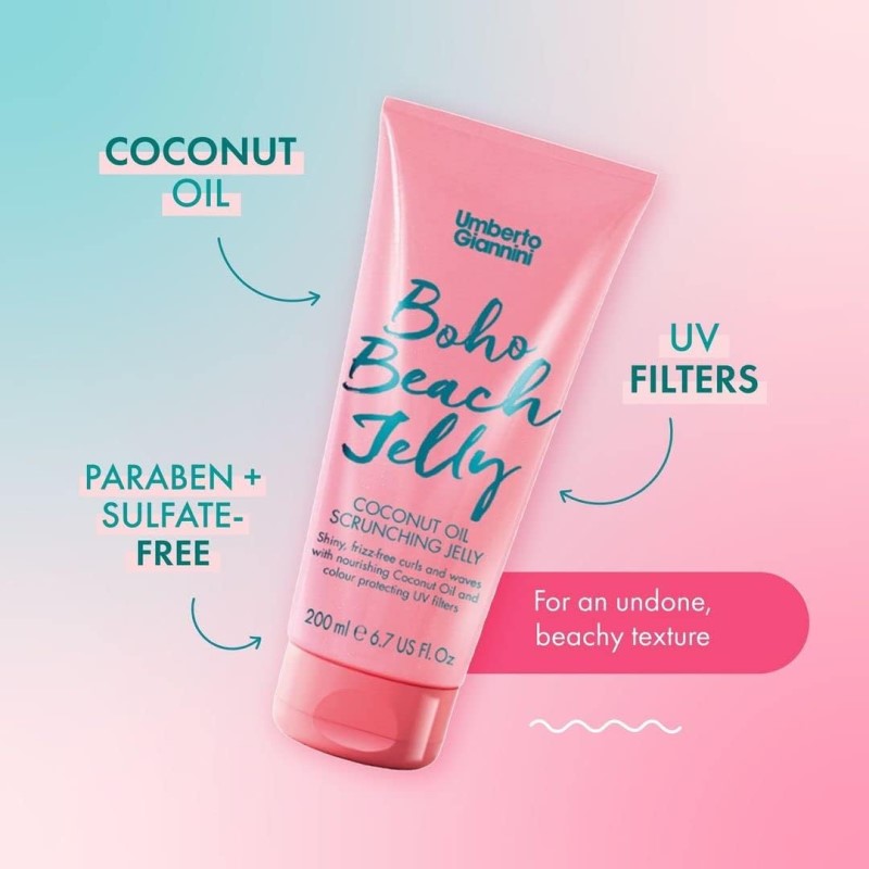 UMBERTO GIANNINI BOHO BEACH COCONUT OIL SCRUNCHING JELLY 200ML - Beauty Bar 