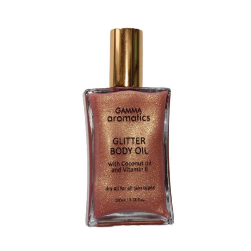GAMMA AROMATICS - GLITTER BODY OIL 100ML - ROSE - Beauty Bar 