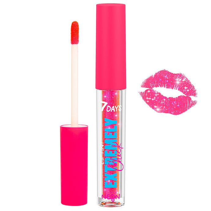 7DAYS EXTREMELY CHICK LIP TINT SHIMMER UV NEON 201 POP ROSE - Beauty Bar 