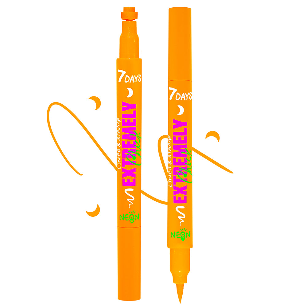 7DAYS EXTREMELY CHICK LINER & STAMP UV NEON 703 ORANGE MOON - Beauty Bar 